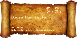 Ducza Henrietta névjegykártya